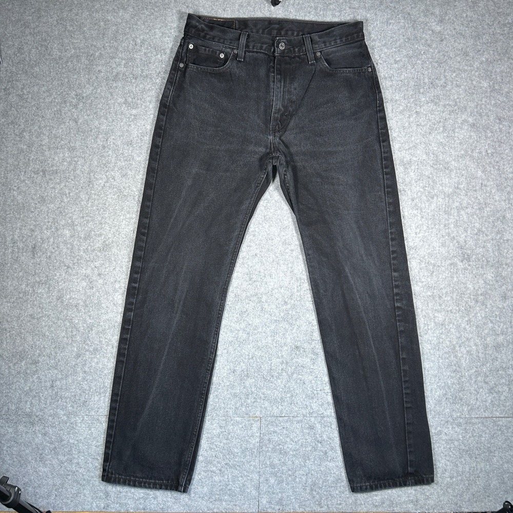 Levi's 505 denim jeans mens 33x34 Black Regular Fit Straight Leg Casual Workwear
